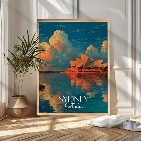Sydney Travel Poster Print Australia Wall Art Wanderlust Home And Office Decor Gift For Travelers