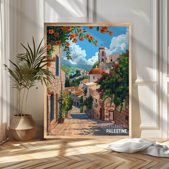 Bethlehem Travel Poster Print Palestine Wall Art Wanderlust Home And Office Decor Gift For Travelers