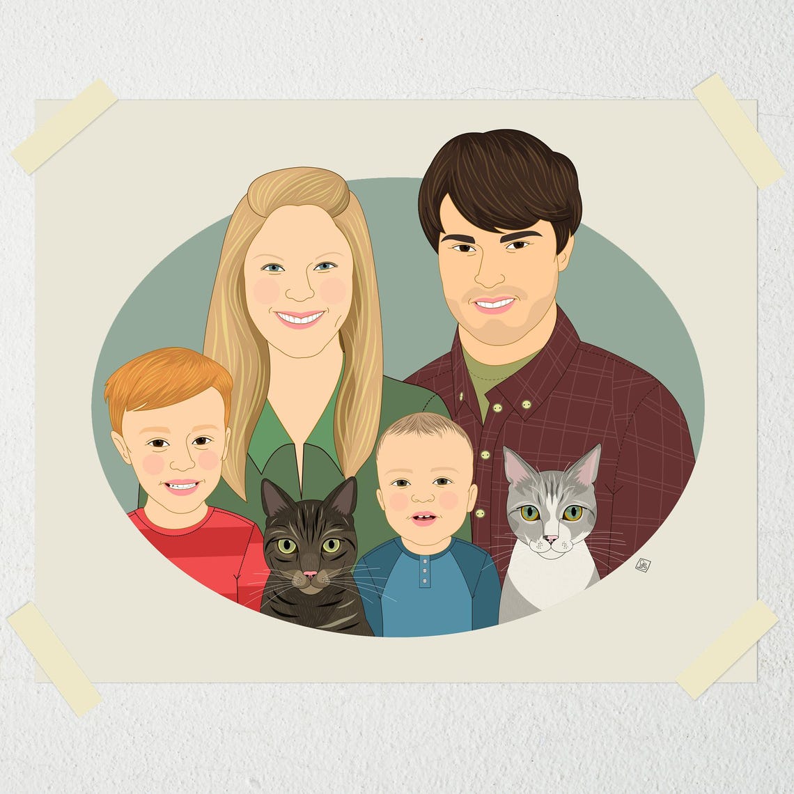 Gift Certificate for Quirky Custom Family Portrait 8x10 Art Print - Image 2