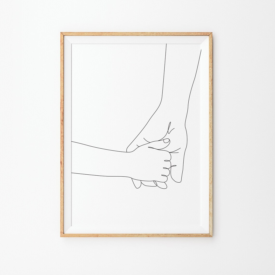 Mother And Child Holding Hands Print Line Art Prints Line Art Minimal Holding Hands Poster Black White Art Hand Drawing