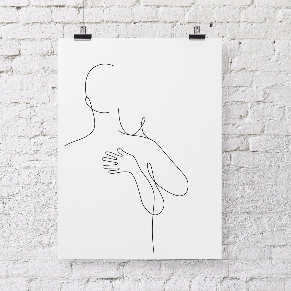 Couple Line Art Print Line Art Poster Line Art Wall Art Black White Art Line Print Sketch Hand Drawing Abstract Love - Image 3
