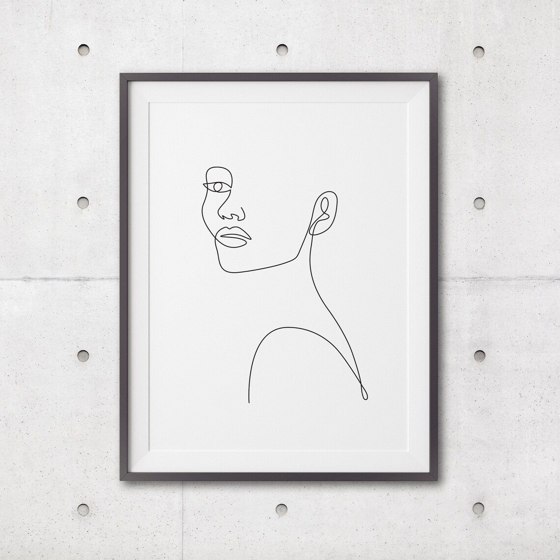 Woman Profile Face Single Line Art Minimalist Portrait Poster - Image 3