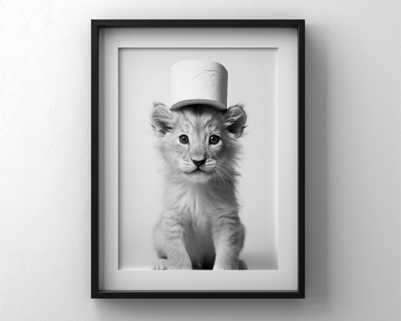 Lion Poster Animal Bathroom Wall Art Lion Art Animal Lion Gift Bathroom Wall Decor Black And White Bathroom Art Print