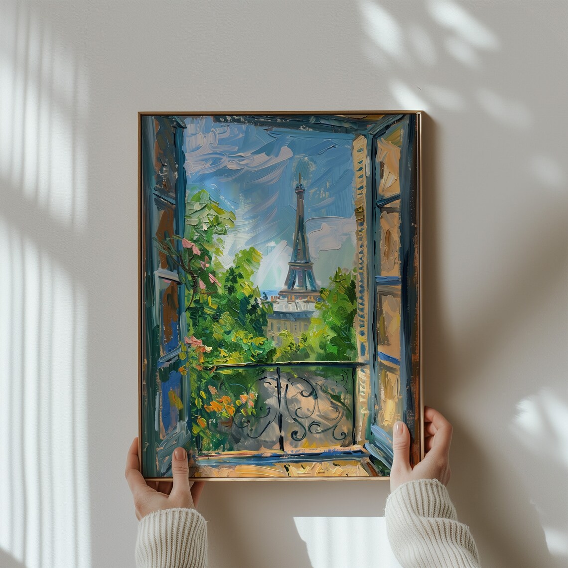 Matisse-Inspired Open Window, Eiffel Tower Art Print - Image 3