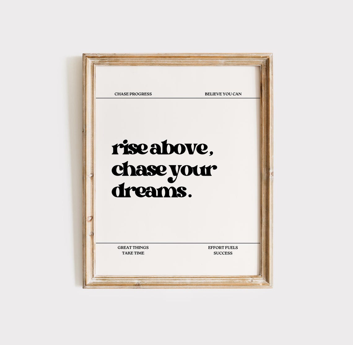 Rise Above Chase Your Dreams Bold Retro Typography Quote Poster