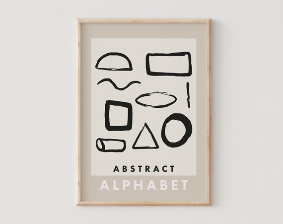 Modern Minimalist Neutral Wall Art Abstract Geometric Shapes Print Contemporary Art Boho Wall Art In Black White And Beige