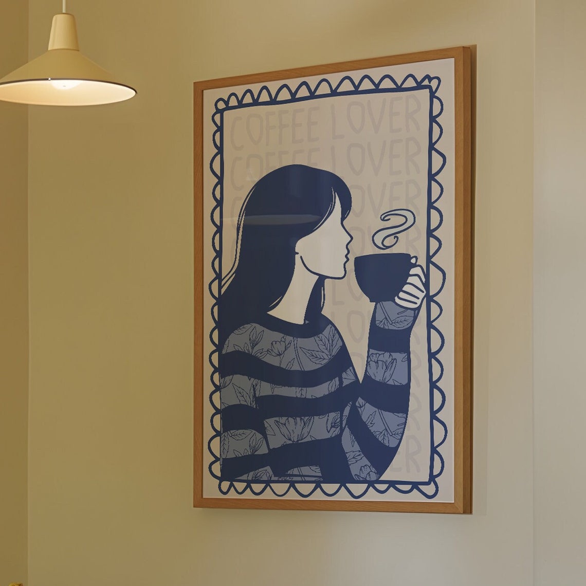 Woman Drinking Coffee Art Boho Art Minimalist Prints Coffee Bar Art Boho Minimalist Wall Decor File