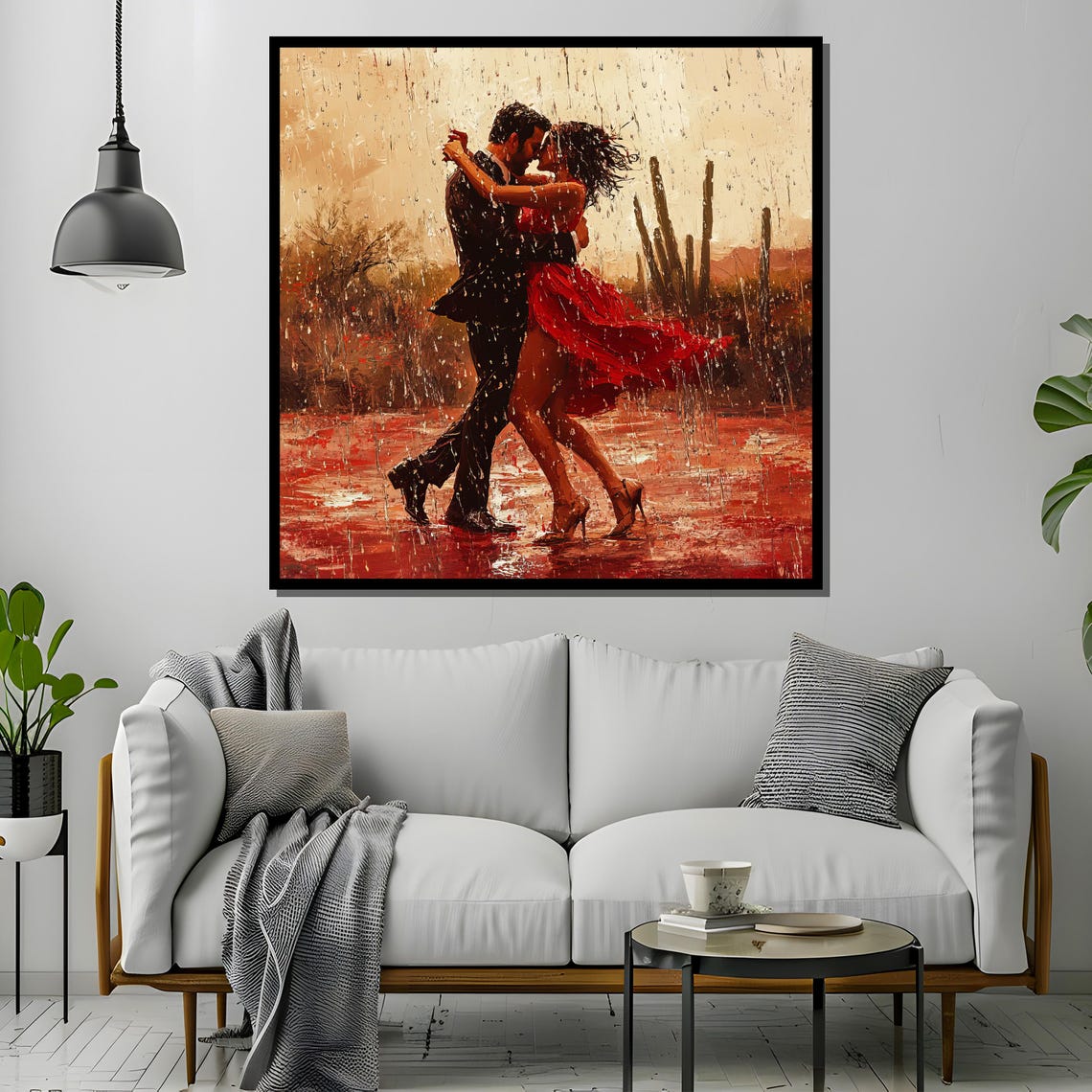 Romantic Tango Dance In Desert Rain, Art Print - Image 2