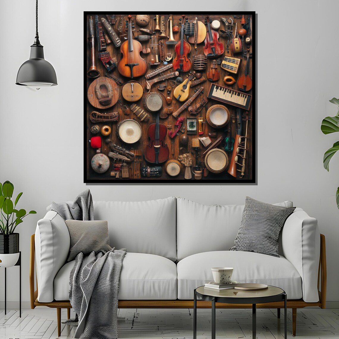 Vintage Musical Instruments Collage, Classical Music Decor - Image 2