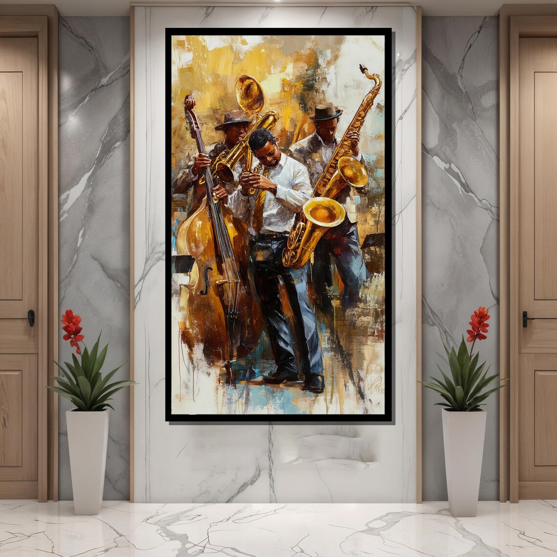 Jazz Band Performance, Colorful Music Scene Art Print - Image 2