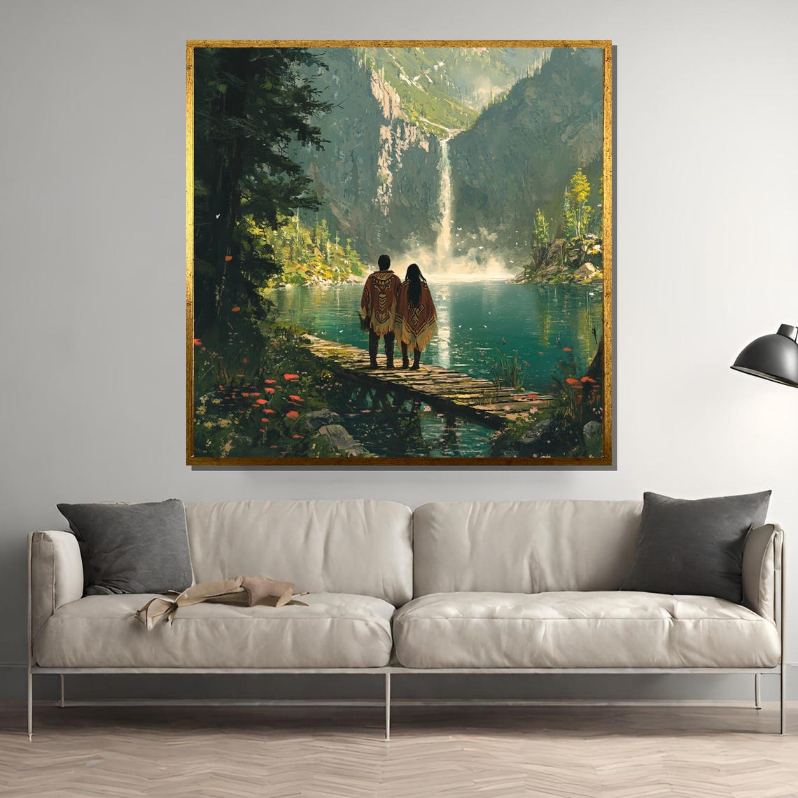 Romantic Couple In Nature, Scenic Mountain Landscape