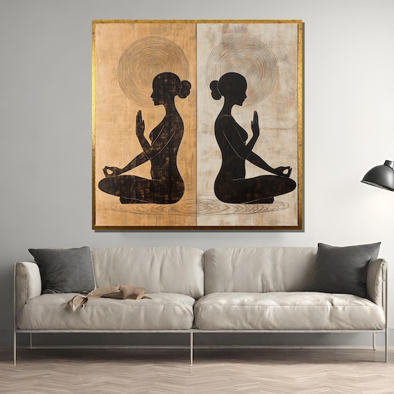 Minimalist Zen Woman Meditation, Yoga Balance Art Print