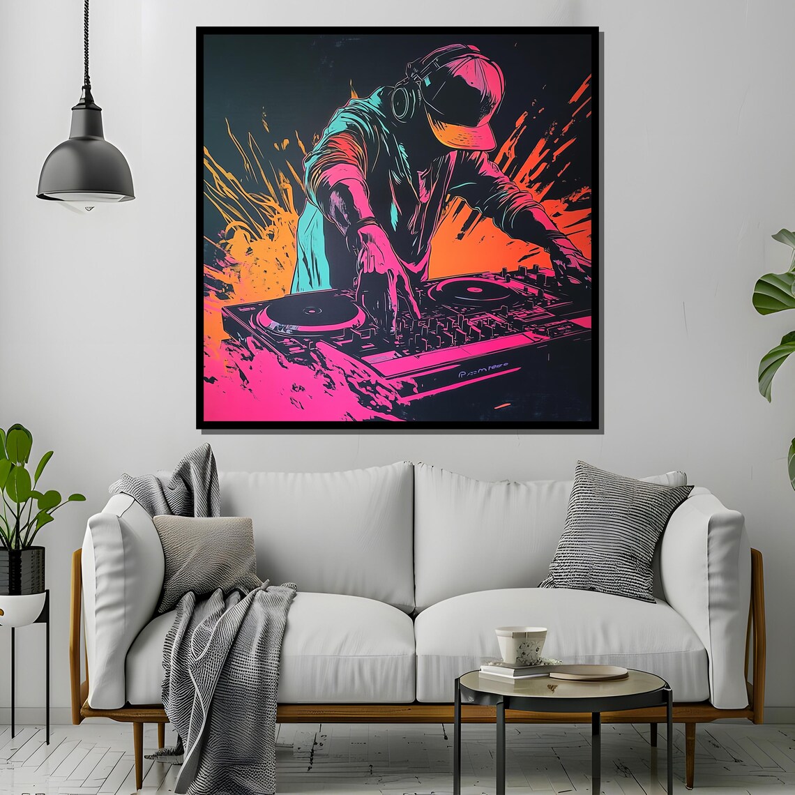 Neon DJ Poster, Vibrant Street Style - Image 2