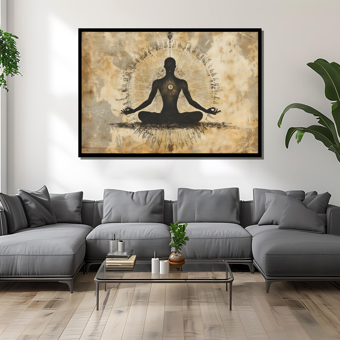 Ancient Yoga Meditation Art Print, Zen Balance - Image 2