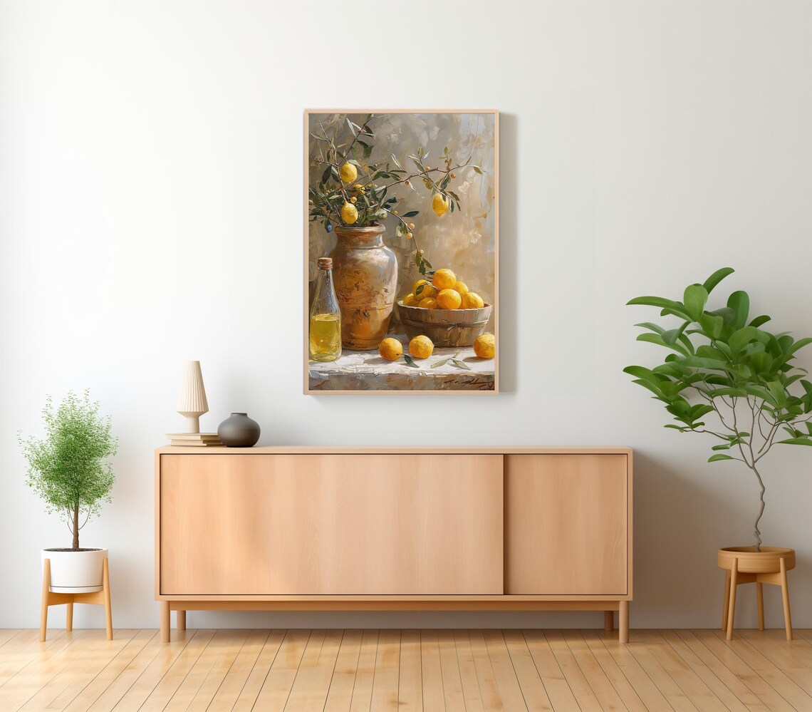 Vintage Lemons Still Life Painting Vintage Fruit Still Life Art Art - Image 2