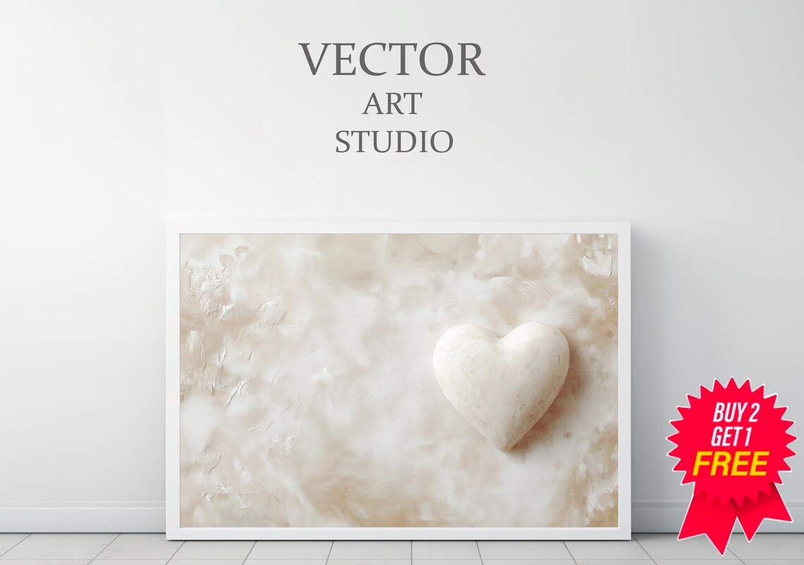 Abstract Heart Valentine's Day Art Print, Minimalist - Image 3