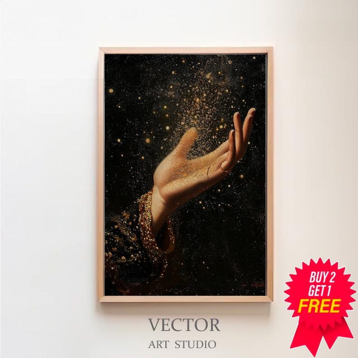 Magical Stardust Vintage Celestial Art Cosmic Stars Witchy Wall Art Spiritism Magical Mystical Print Romantic Dark Academia