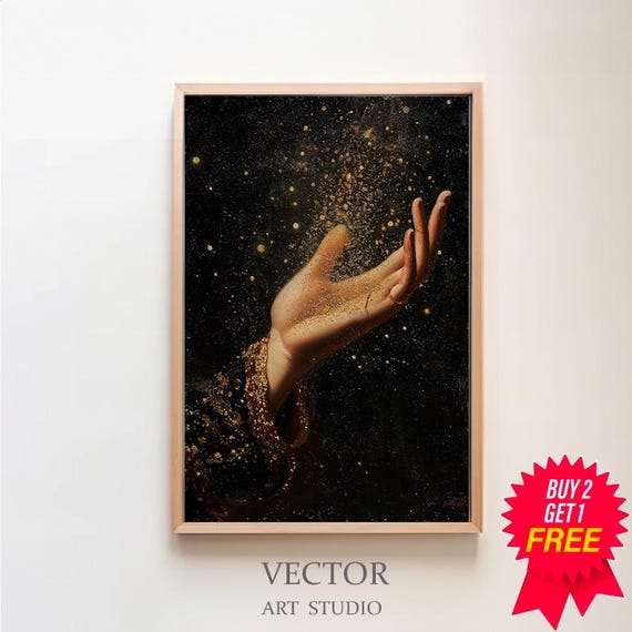 Magical Stardust Vintage Celestial Art Cosmic Stars Witchy Wall Art Spiritism Magical Mystical Print Romantic Dark Academia