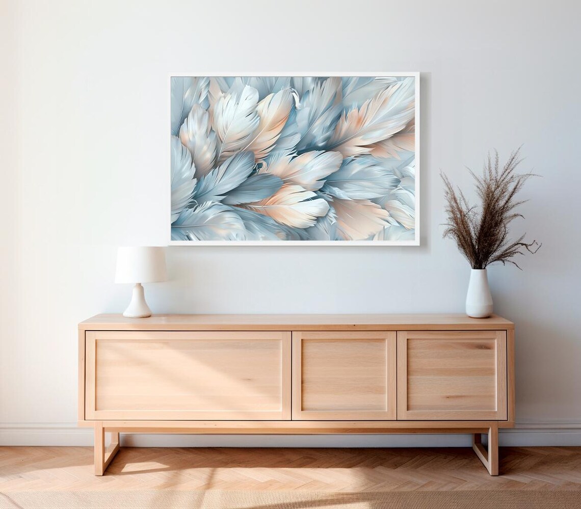 Abstract Feather Wall Art Print, Modern Home Decor - Image 2