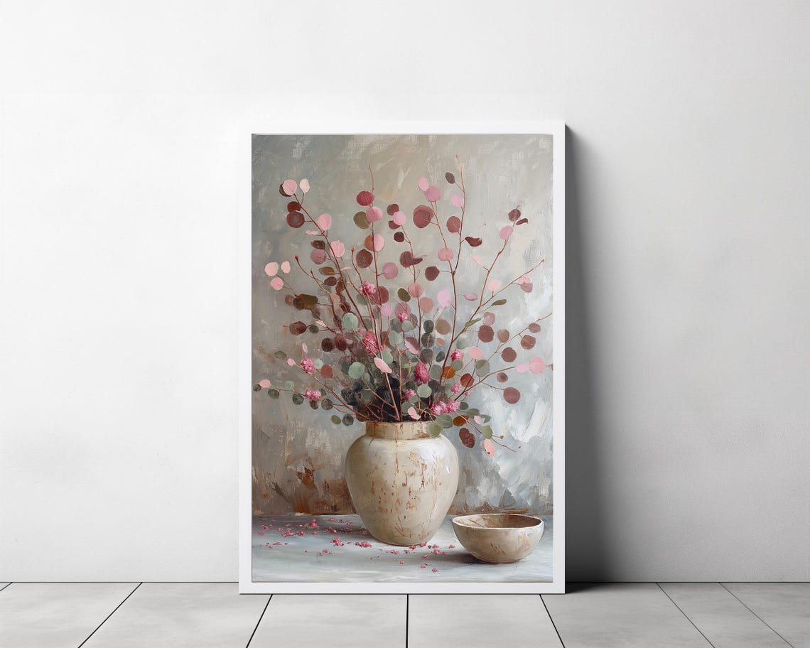 Olive Tree Stems Painting Muted Toned Art Art - Image 3