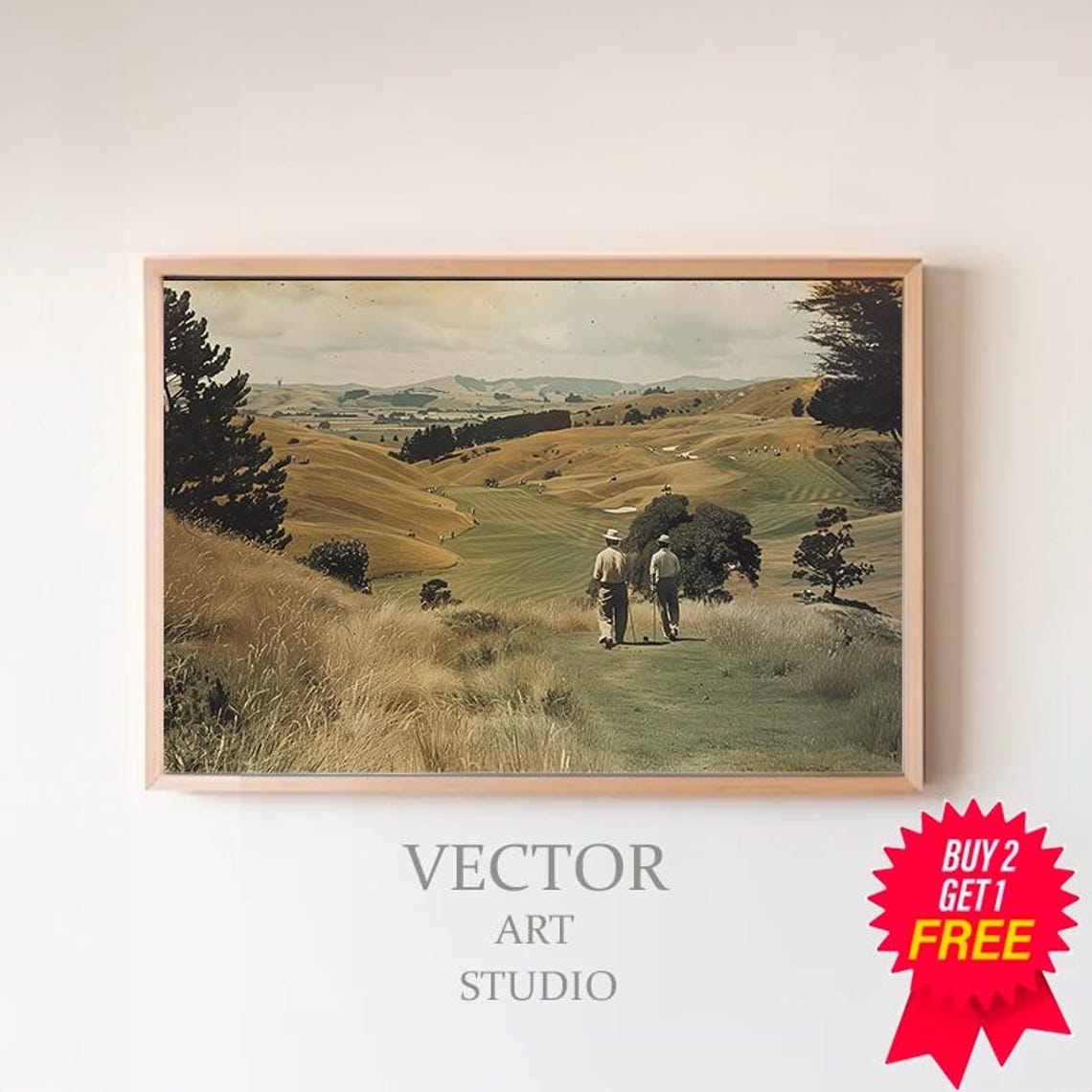 Vintage Golf Course Wall Art Golf Vintage Painting Landscape Art Print Wall Decor Golf Fan Gifts