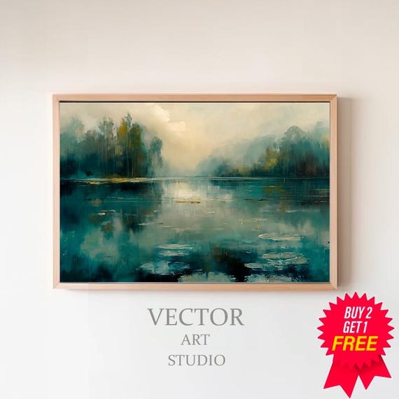 Fall Landscape Print Vintage Autumn Moody Countryside Painting Muted Farmhouse Decor Rustic Fall Wall Rustic Fall Landscape Print