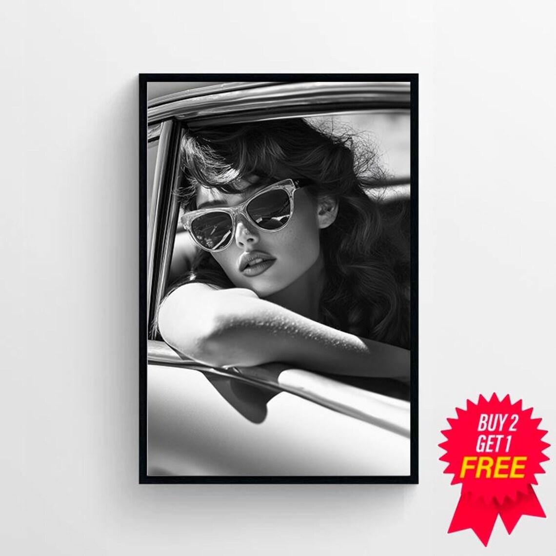 Black And White Fashion Print Feminist Poster Classic Car Print Retro Wall Art Luxury Wall Decor Teen Girl Room Decor - Image 4