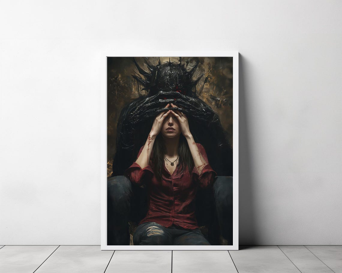 Devil Embrace Woman With Demon Hands Over Her Eyes Gothic Poster - Image 3