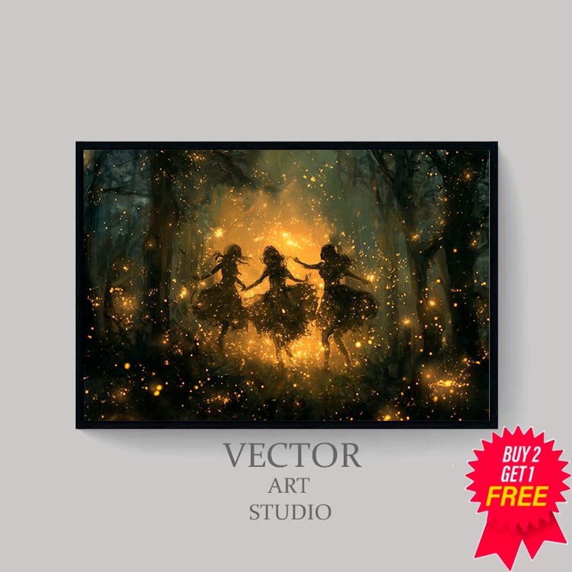 Fairies Vintage Wall Art Witchy Moody Wall Art Dark Art Cottagecore Girls Room Decor Girly Whimsical Wall Art - Image 4