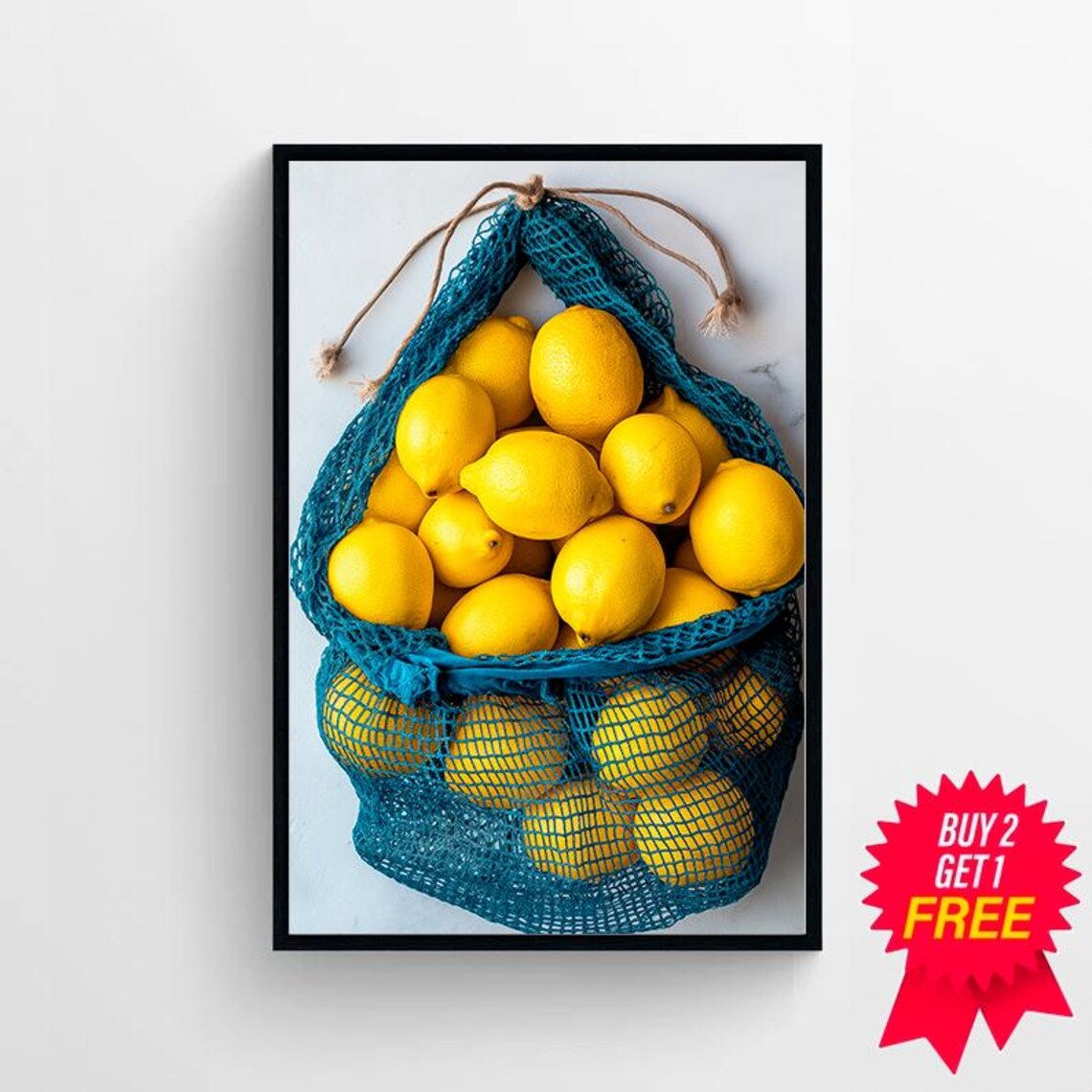 Lemons In Bag Print Kitchen Ingredient Art Print Fruits Kitchen Decor Kitchen Wall Art Food Art Print Kitchen Decor Dining Room Decor - Image 4