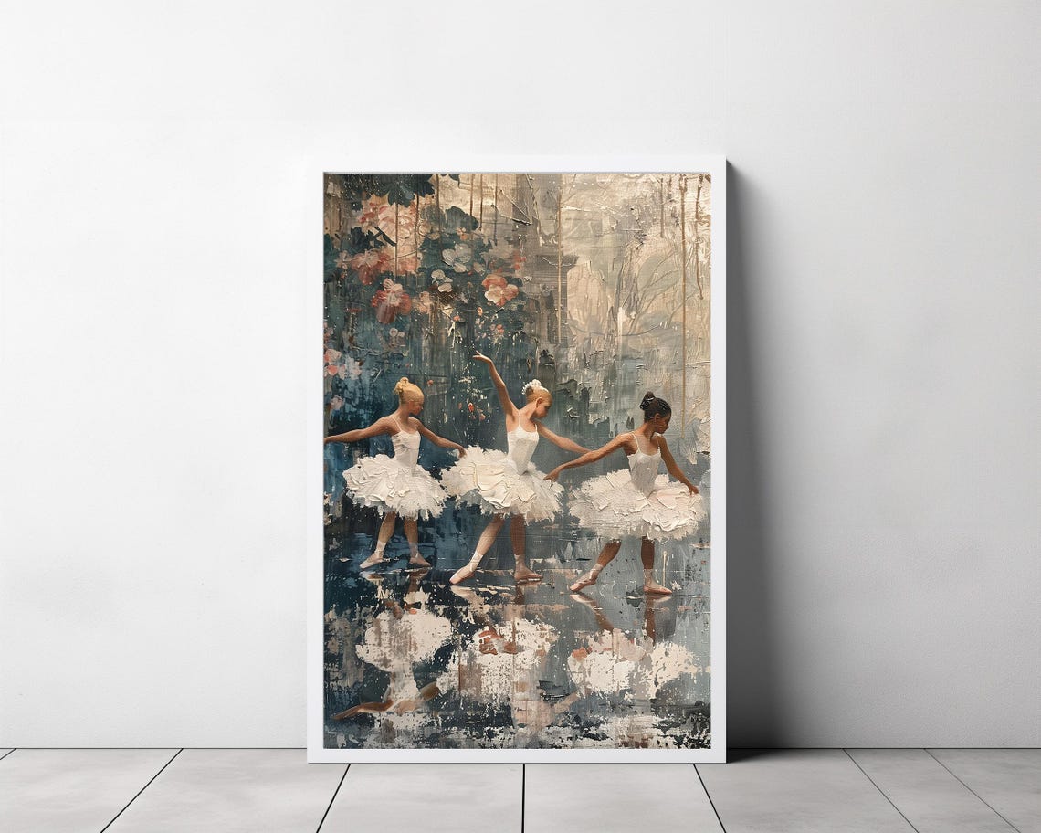 Ballet Print Coquette Room Decor Vintage Wall Art Coquette Wall Art Ballet Dance Balletcore Print Ballerina Tutu Oil Painting Ballerina Art - Image 3