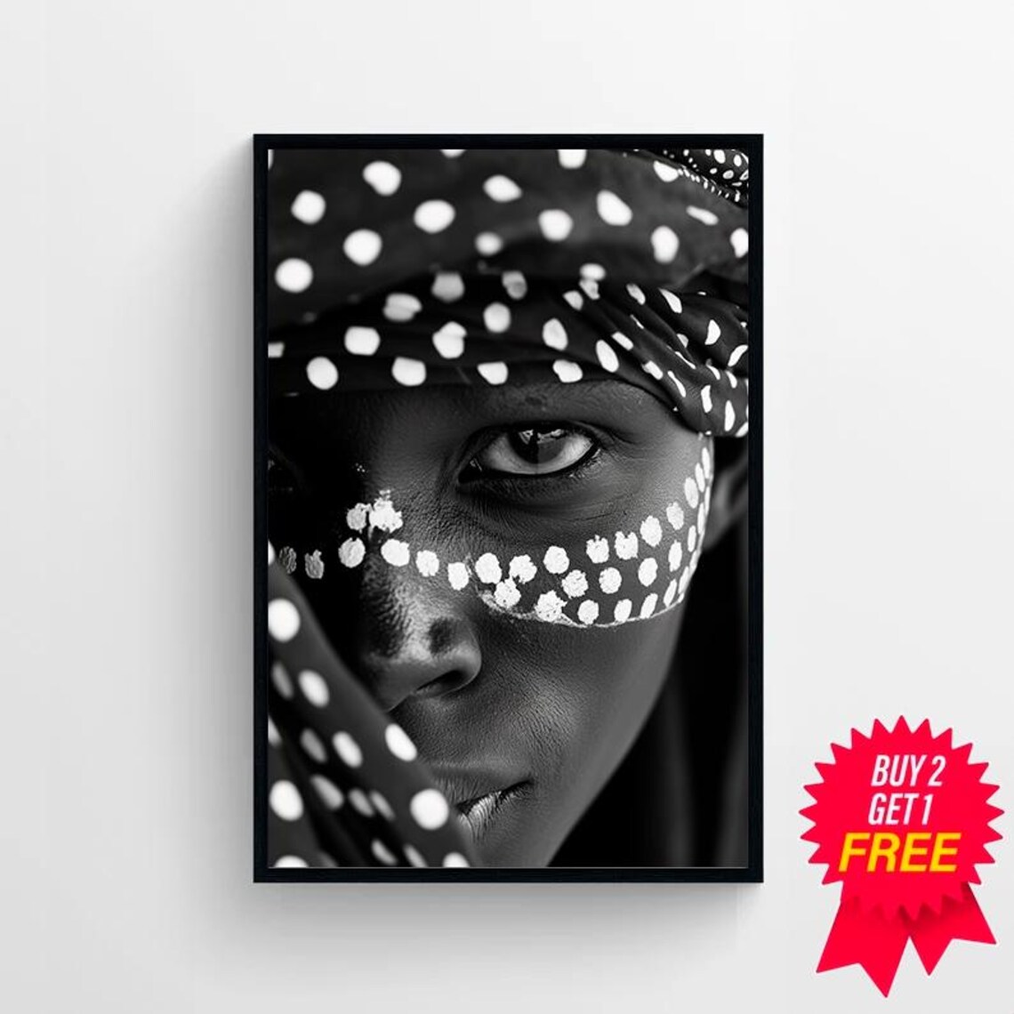Black Art, Black and White African Wall Art Print - Image 4