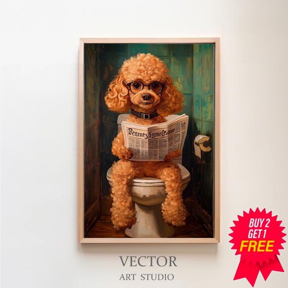 Goldendoodle Auf Toilette Badezimmer Bild Digitaler Goldendoodle Geschenk Funny Picture Einrichtung Ideen Badezimmer Wall Art