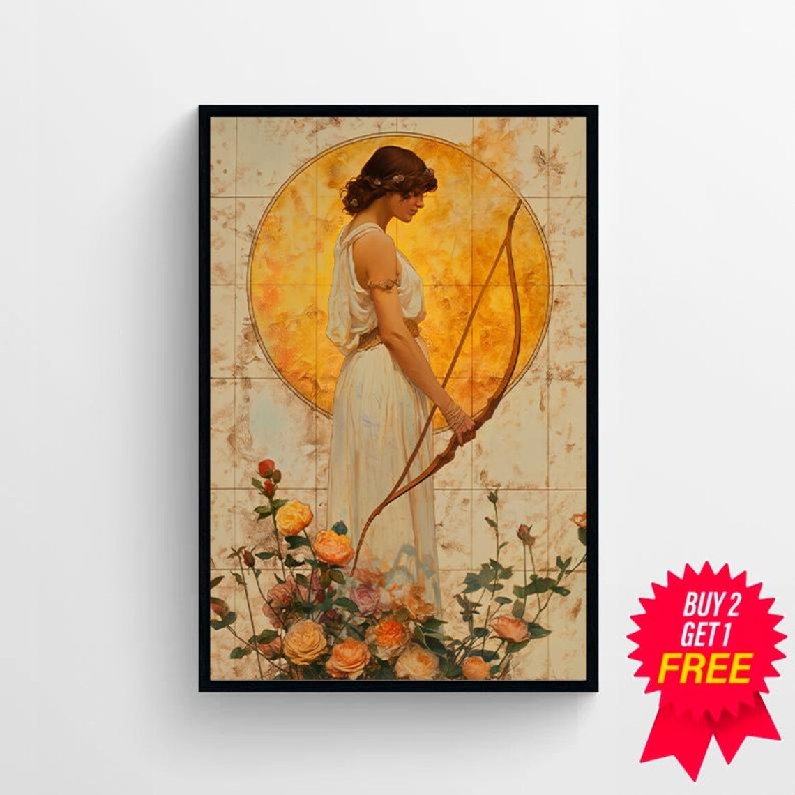Artemis Art Nouveau Greek Mythology Wall Art Print - Image 4