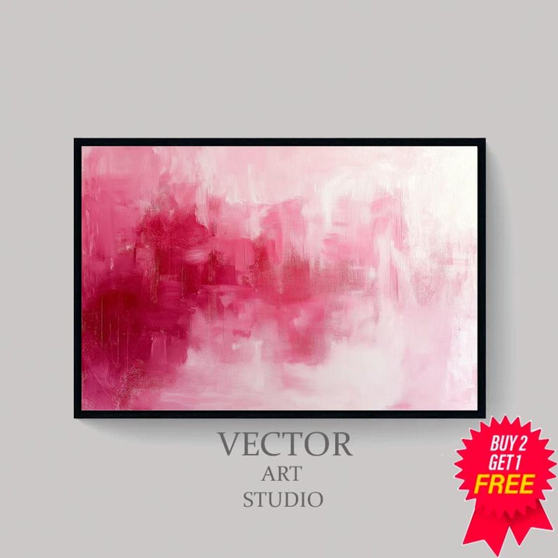 Soft Pink Blush Dreamy Abstract Color Field Watercolor Wash Poster - Image 4