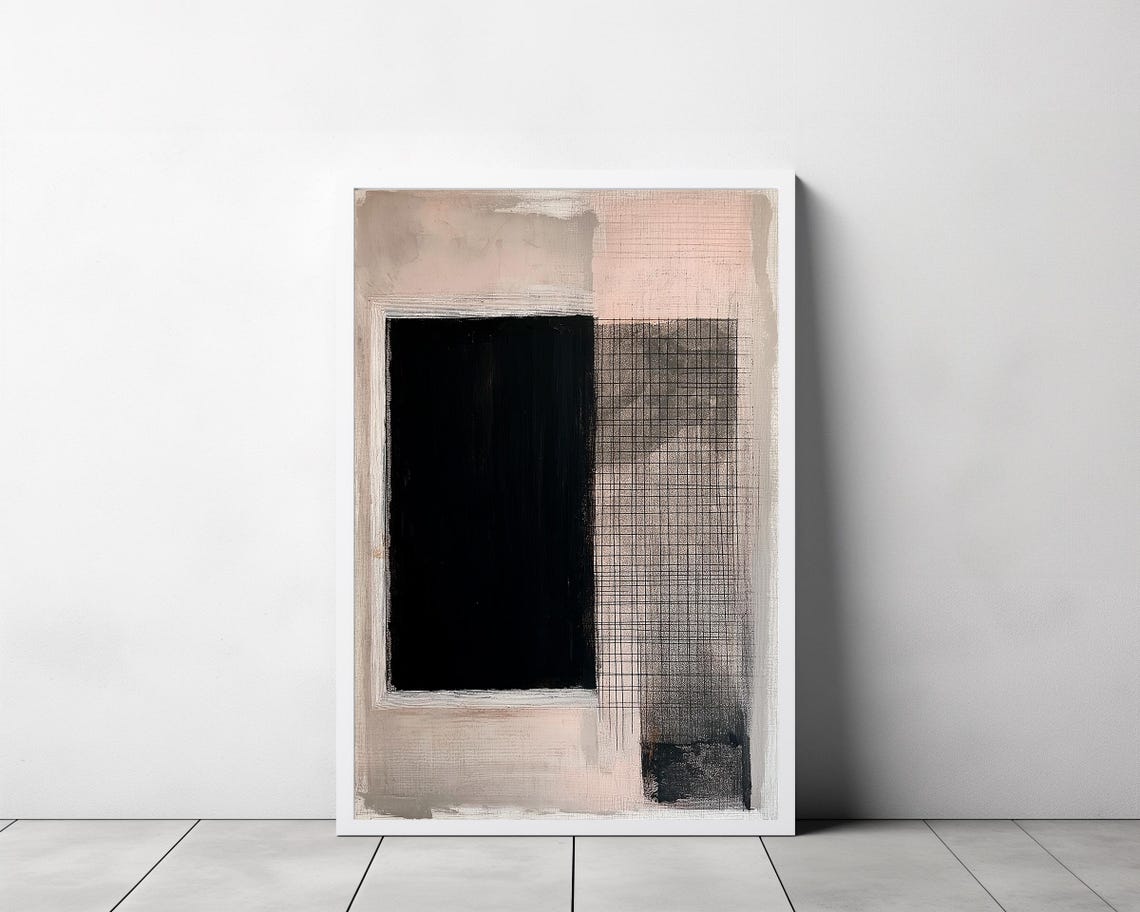 Wabi Sabi Wall Art Wabi Sabi Abstract Art Prints Black And Beige Abstract Art Modern Minimalist Wall Art - Image 3
