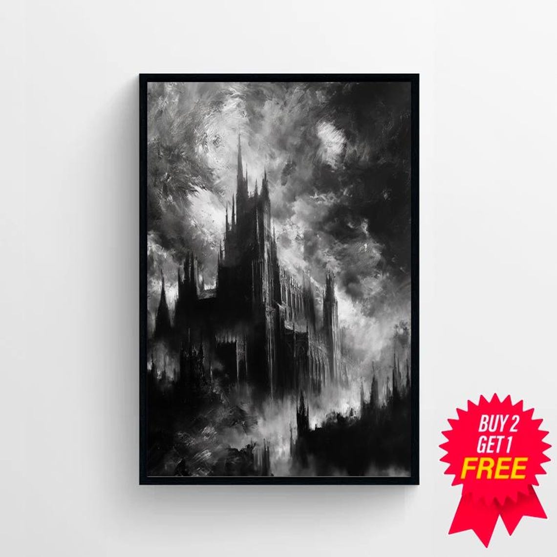Draculas Castle Vintage Print Home Decor Victorian Vampire Dark Art Occult Poster Wiccan Art Witchcraft - Image 4