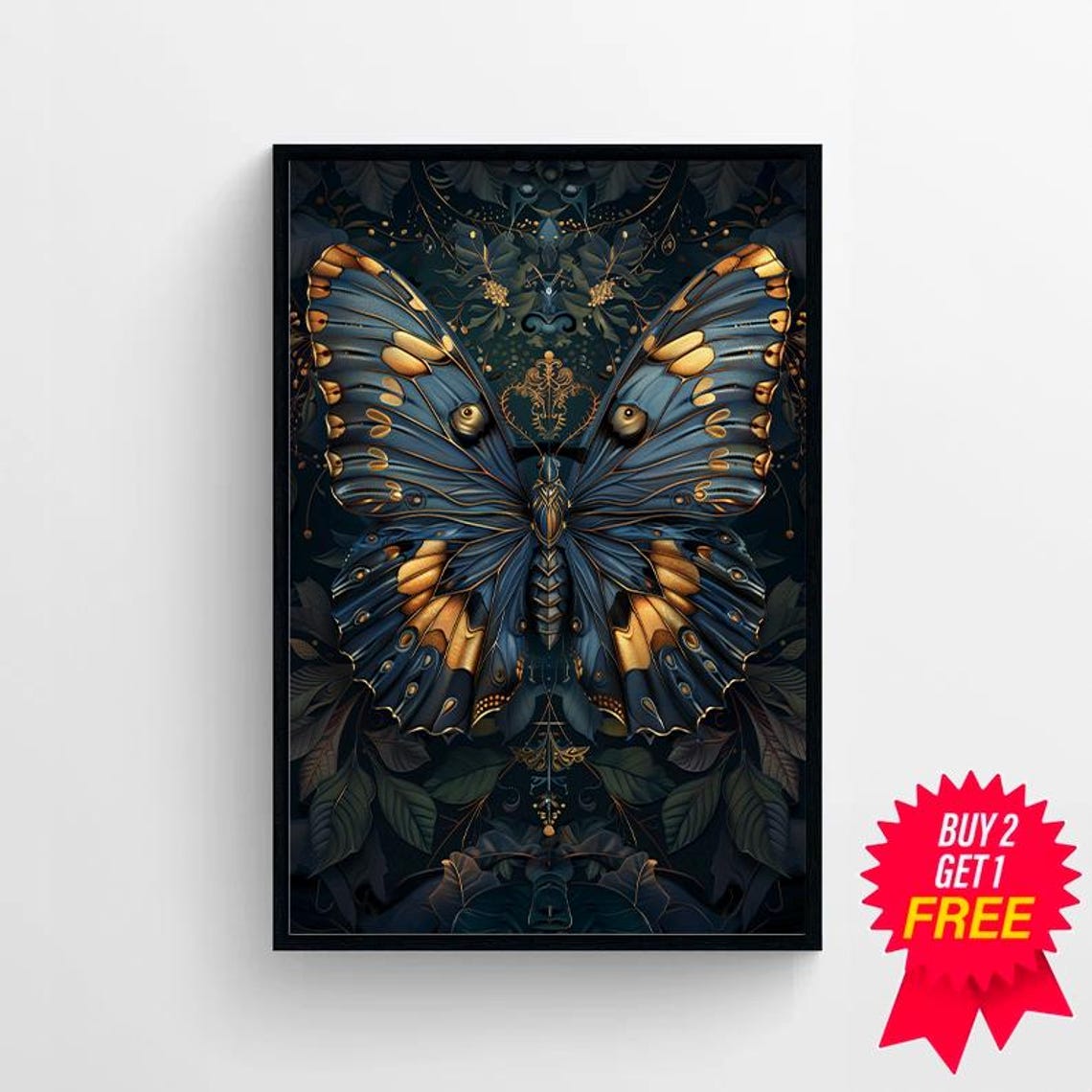William Morris Inspired Butterfly Art Print Butterfly Print Butterfly Wall Art Large Wall Art Butterfly Decor Gift - Image 4