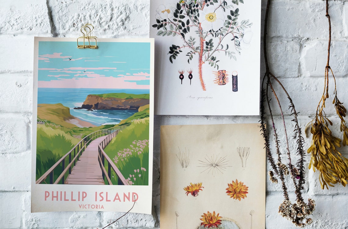 Phillip Island Victoria Coastal Boardwalk Ocean Travel Poster - Image 3