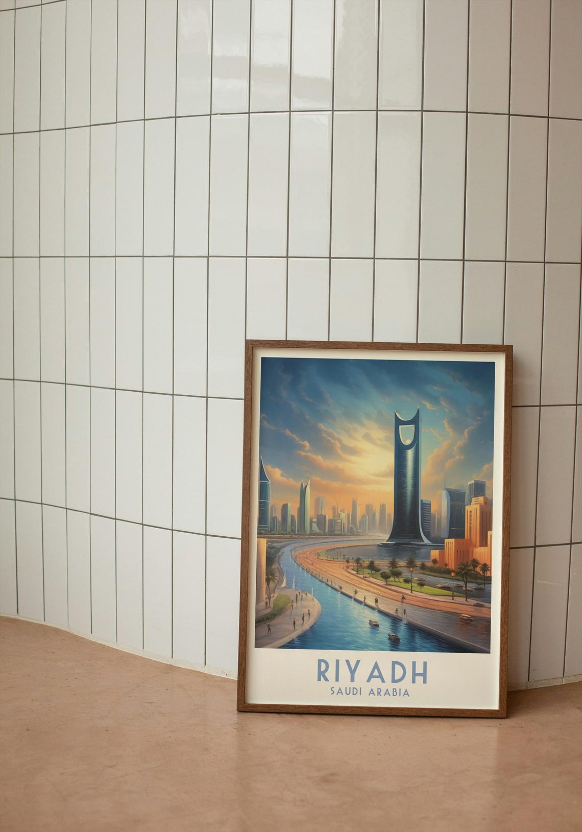 Riyadh Saudi Arabia Modern Skyline Golden Sunset City Travel Poster - Image 4