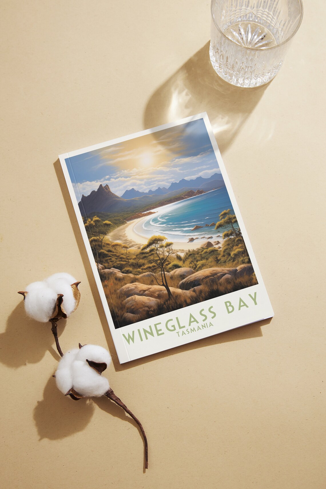 Wineglass Bay Tasmania Golden Beach Mountain Coast Travel Poster - Image 4