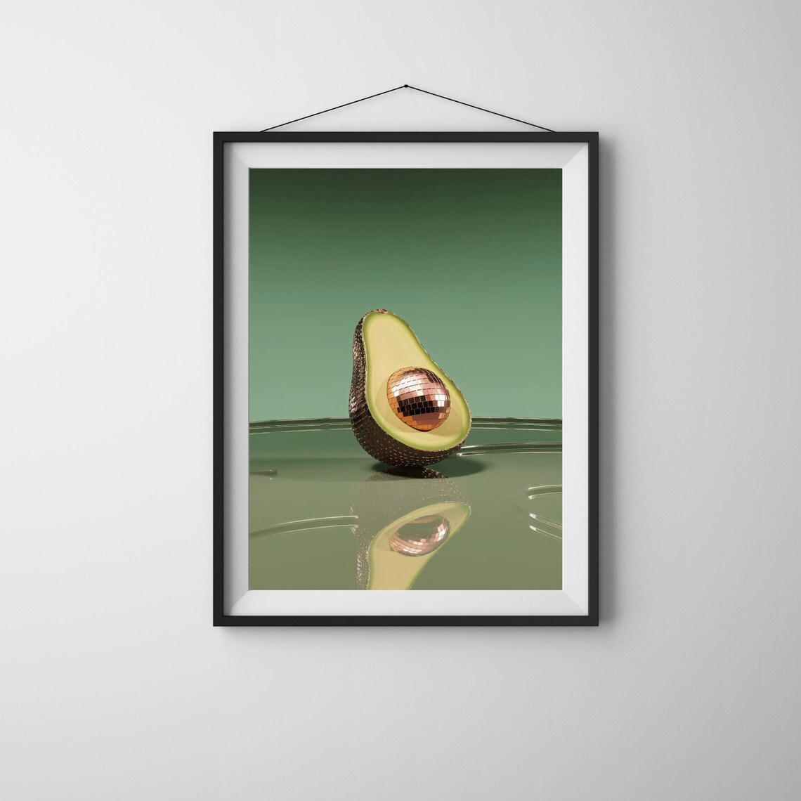 Avocado Disco Art Print, Retro Kitchen Decor