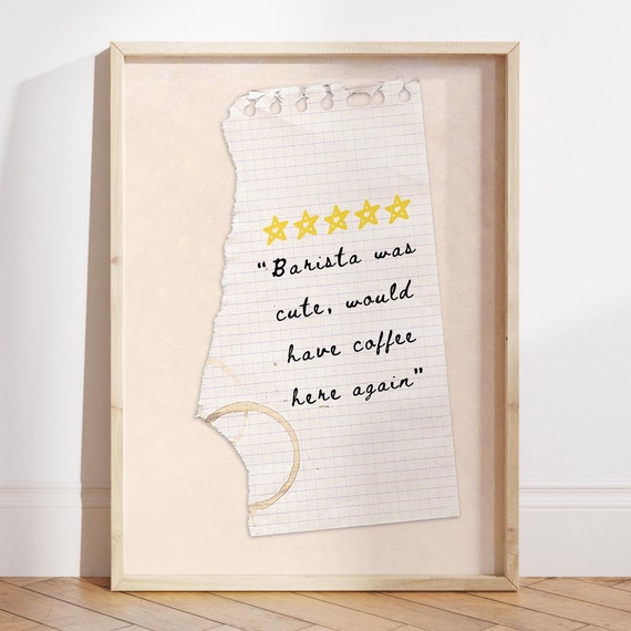 Barista Was Cute Poster Poster Coffee Bar Cart Poster Coffee Lover Gift Coffee Station Wall Art Trendy Kitchen Wall Art File