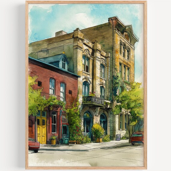 Savannah Watercolor Travel Poster, Georgia Decor