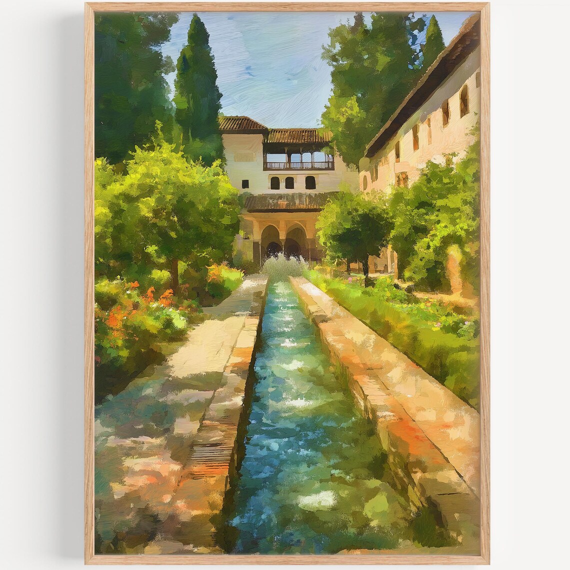 Granada Watercolor Travel Poster, Spain Illustration