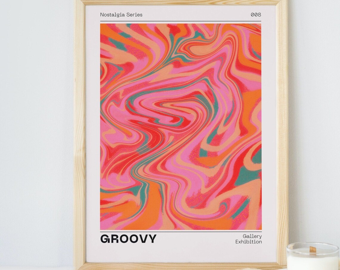 Groovy Euphoria Aura Poster, Retro Gradient Art Print - Image 3