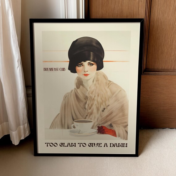Funny Quote Poster Coffee Print Vintage Chic Style Glamorous Wall Art Printable