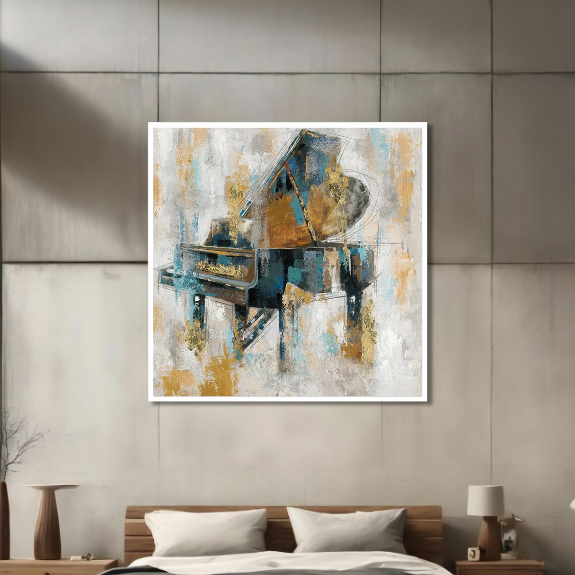 Abstract Piano Painting, Modern Musician Decor - Image 3