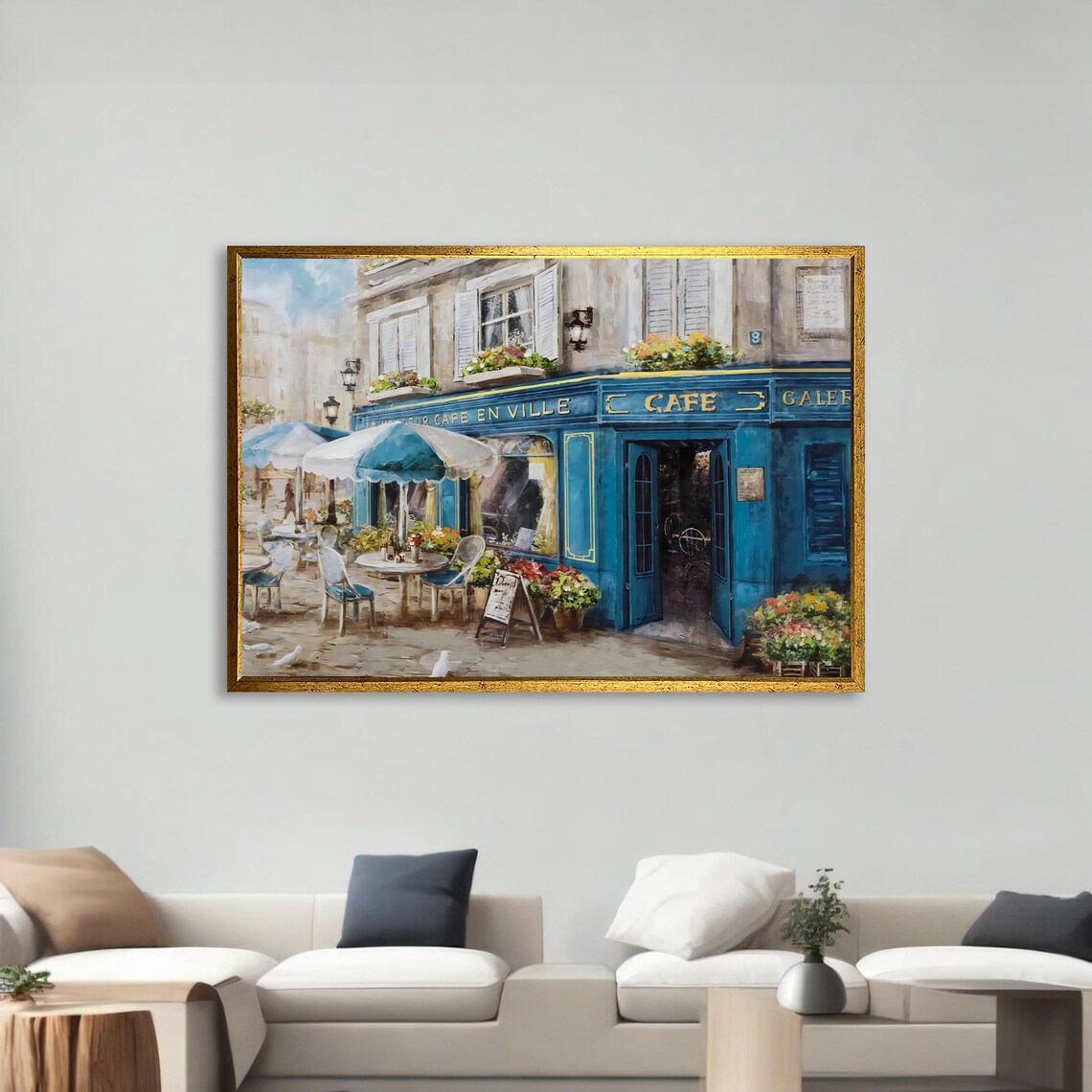 Quaint Parisian Caf, French Bistro Painting - Image 2