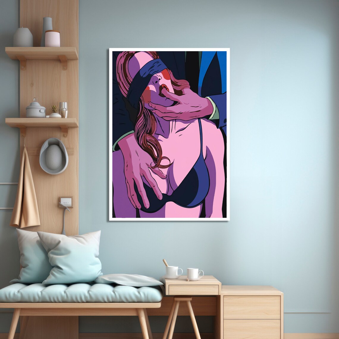 Sensual Erotic Blindfold And Dominance, Modern Decor - Image 4